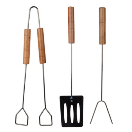 Steel BBQ Tool Set - 36cm (3 Pack)