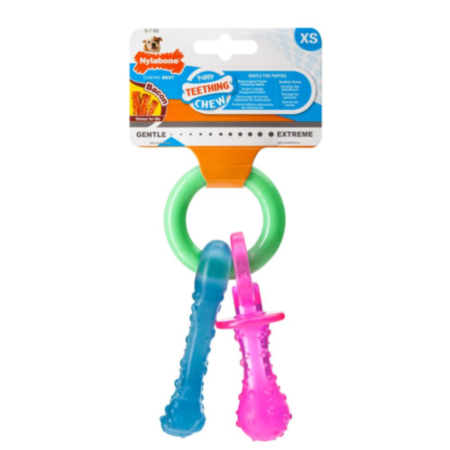 Nylabone Puppy Teething Pacifier - Bacon Flavour (XS)