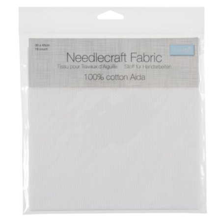 Needlecraft Aida Fabric | 18 Count (45 x 30cm) - White
