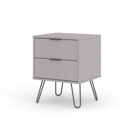 Augusta Grey 2 Drawer Bedside Cabinet