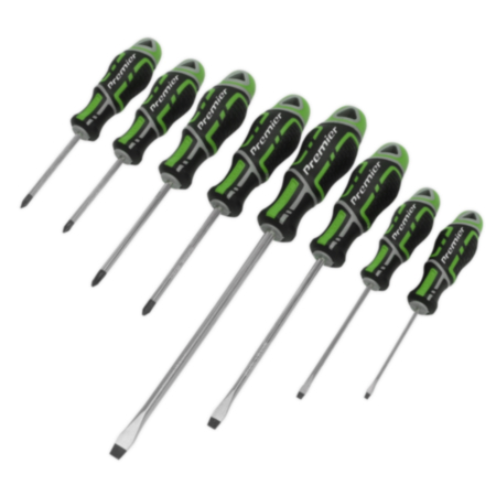 Sealey GripMAX® Screwdriver Set - 8 Pack (Green)