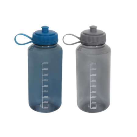 Adults Water Bottle 1L Grey/Blue