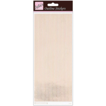  Anitas Outline Stickers Straight Line Borders Rose Gold On White