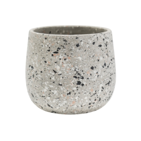 Ivyline Alfie Ceramic Terrazzo Grey Planter - H 9.5 x W 11 x D 11cm
