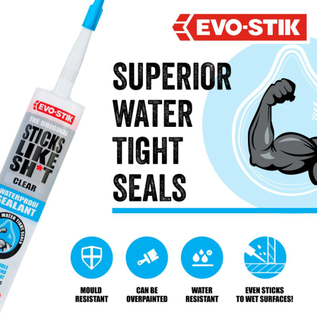 EVO-STIK Sticks Like Sh*t Waterproof Sealant 290ml - Clear