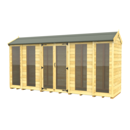 DIY Sheds | 14 x 4ft Apex Summer House (Full Height Window)