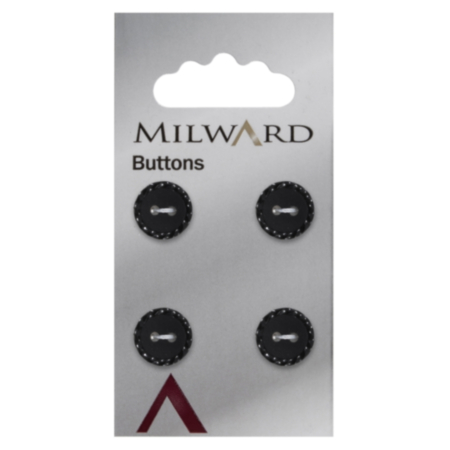 Milward Carded Buttons | 12mm -  Pack of 4 (Code D)