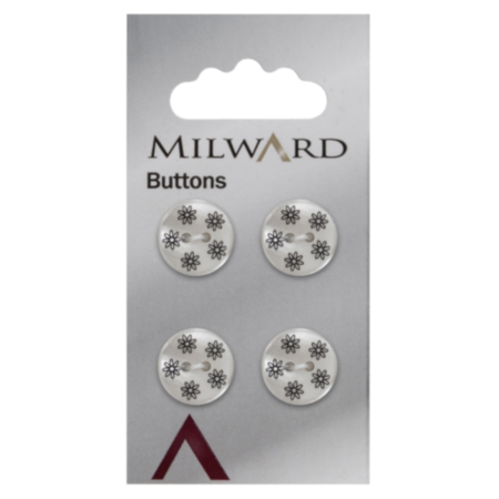 Milward Carded Buttons | 15mm -  Pack of 4 (Code F)