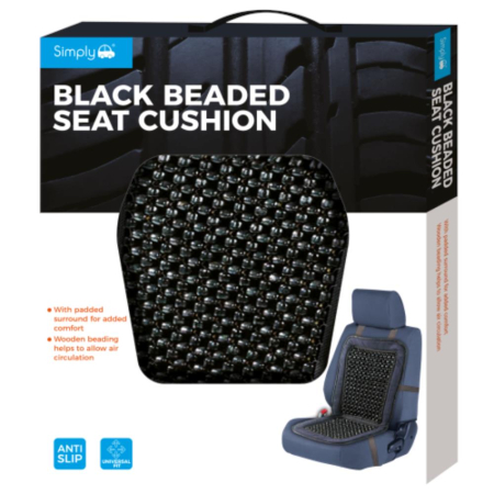 Black Beaded Seat Cushion