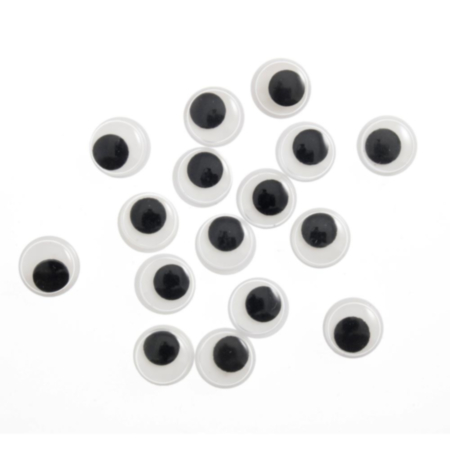 Toy Glue-On Googly Eyes | 7mm - Black (30 Pack)