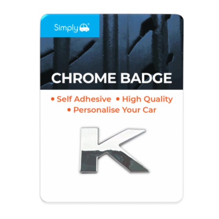 'K' Simply Chrome Badge