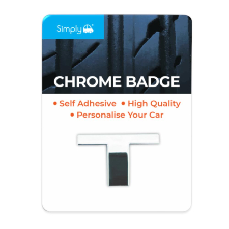 'T' Simply Chrome Badge