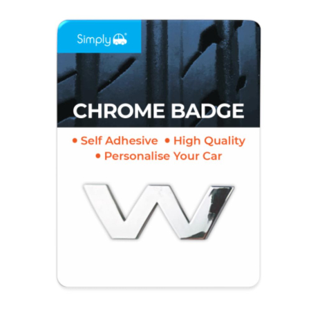 'W' Simply Chrome Badge