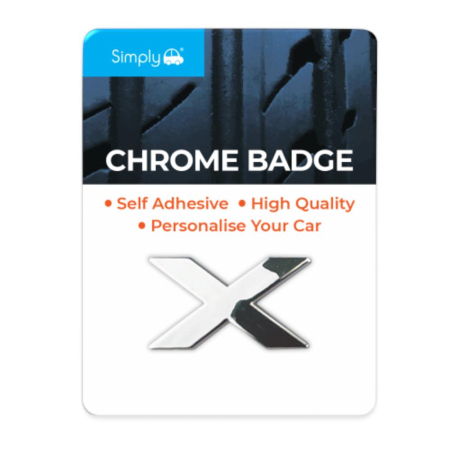 'X' Simply Chrome Badge