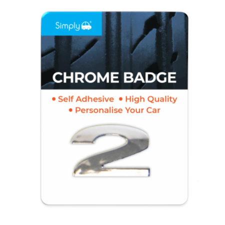 '2' Simply Chrome Badge