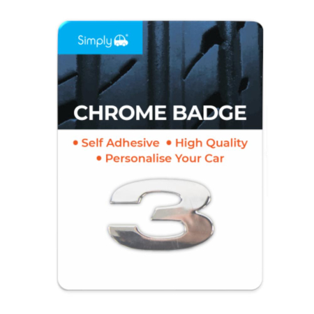 '3' Simply Chrome Badge