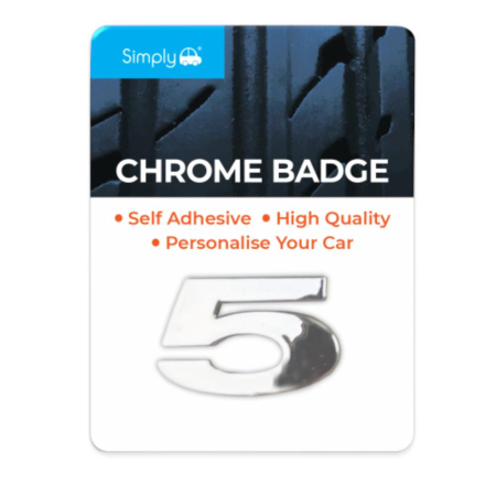 '5' Simply Chrome Badge