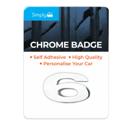 '6' Simply Chrome Badge