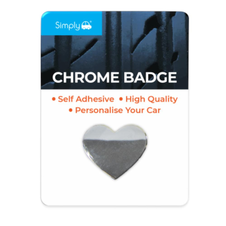 'Heart' Simply Chrome Badge