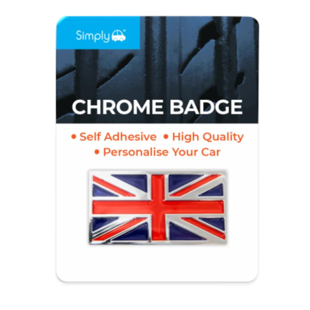 'Union Flag' Simply Chrome Badge