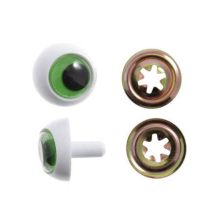 Toy Frog Eyes | 16mm - Green (2 Pack)