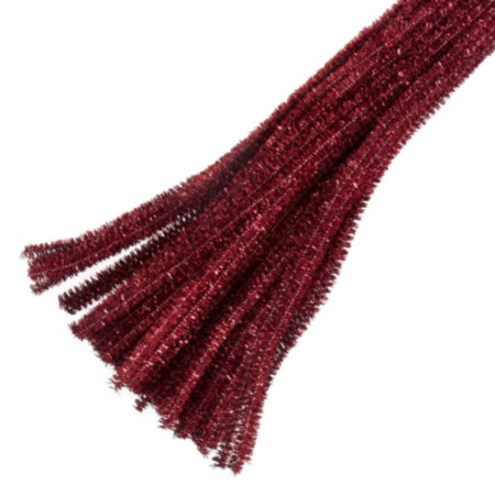 Red Glitter Chenilles | 30cm x 6mm (Pack of 20)