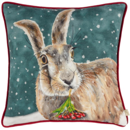 Evans Lichfield Christmas Hare Cushion - 43cm