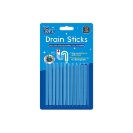 Drain Sticks 12pk With Clip Strips