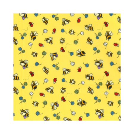 Cotton Poplin Bumble Bee Fabric - Yellow