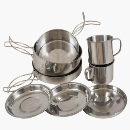Peak Weekender Camping Cookware Kit - 7 Piece Stainless Steel Set