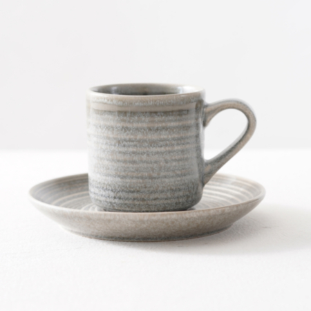Carnaby Bloomsbury Stoneware Cup & Saucer (220ml) - Grey