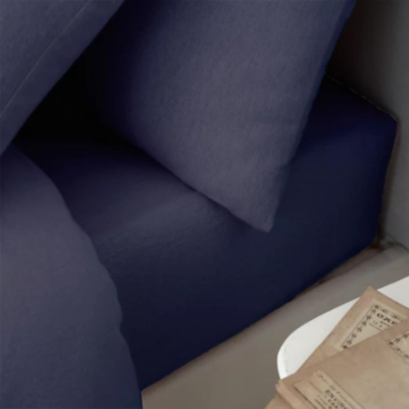 Catherine Lansfield Single Fitted Sheet - Navy Blue