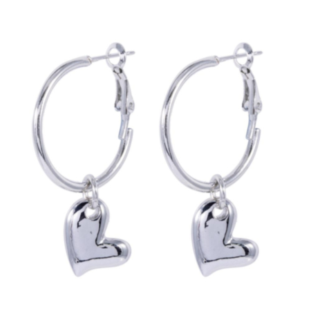 Eternal Silver Heart Lever Earrings