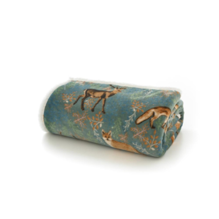 Deyongs Fox & Deer Throw Dark - Green - 140 x 180cm