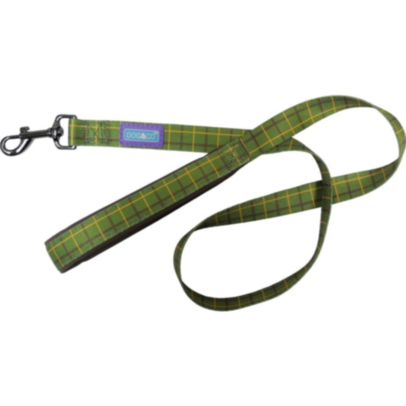 Dog & Co - Check Green Padded Handle Lead - 1" x 48 
