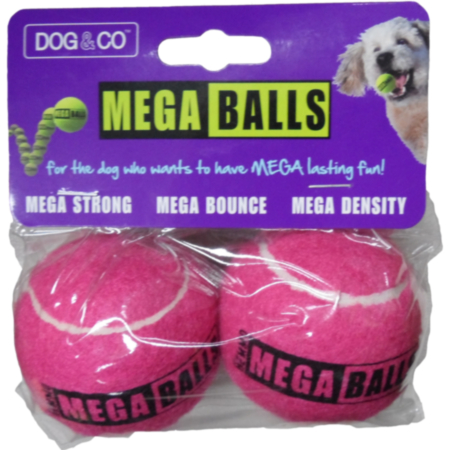 Dog & Co - Mega Ball 2.5" (Pack of 2) Bright Pink