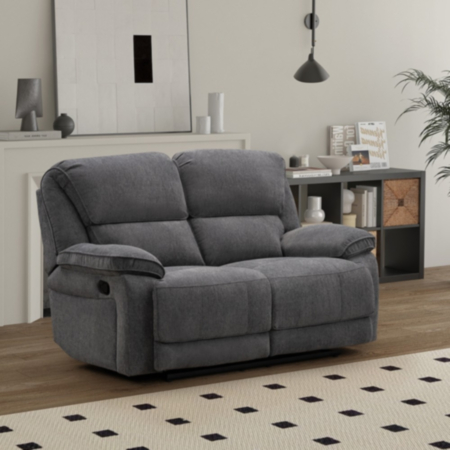 Douglas 2 Seater Manual Recliner (Dark Grey)