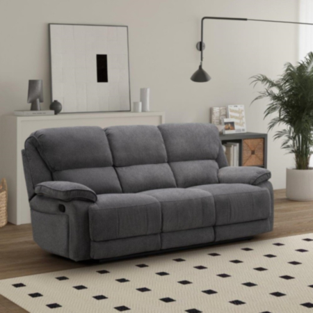 Douglas 3 Seater Manual Recliner (Dark Grey)