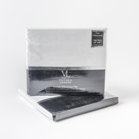 Victoria London Egyptian Pillowcase Pair - White