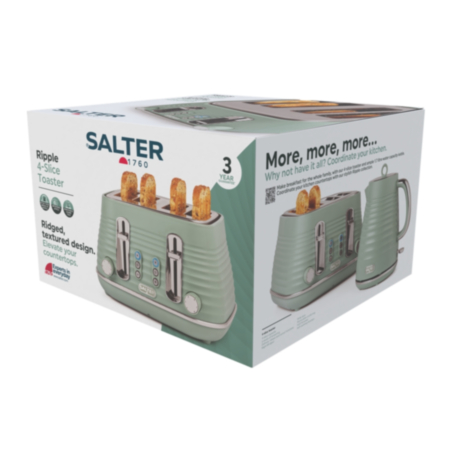 Salter Ripple 4 Slice Toaster - Sage
