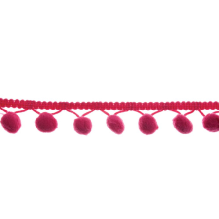 Pom Pom Trim | 18m x 20mm - Cerise