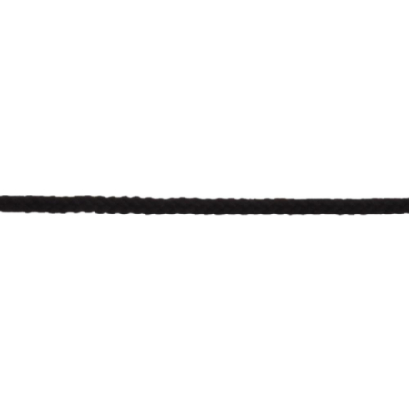 Cotton and Acylic Braided Cord Trim | 30m x 4mm - Black