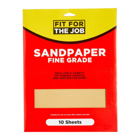 10Pk Sandpaper - Fine Grade