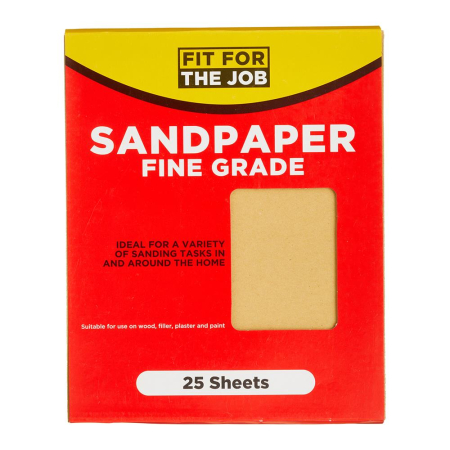 25Pk Sandpaper - Fine Grade