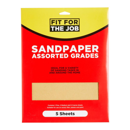 5Pk Sandpaper - Assorted Grades