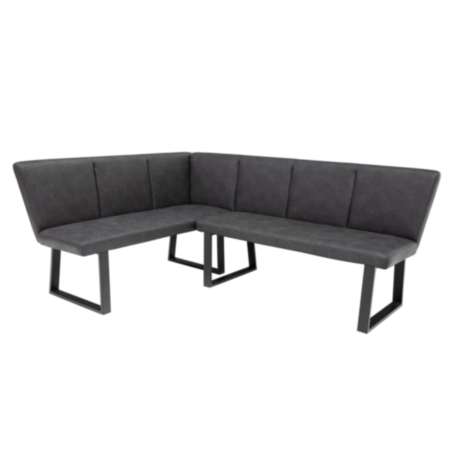 Franklin Corner Dining Bench - Charcoal PU