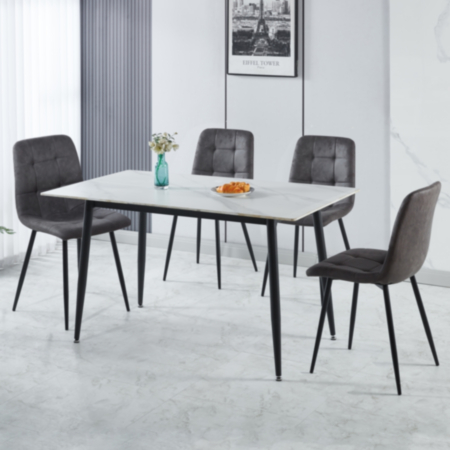 Fenton Dining Set - White & Grey