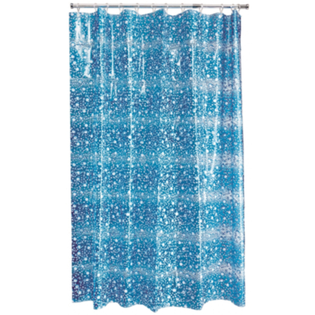 Aqualona Fizz Blue PEVA Shower Curtain