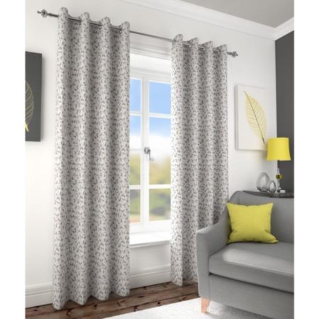 Folia Grey eyelet curtains 229x183 Curtains