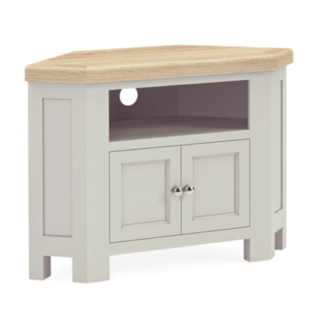 Salcombe Corner TV Unit with 2 Doors - Stone Grey